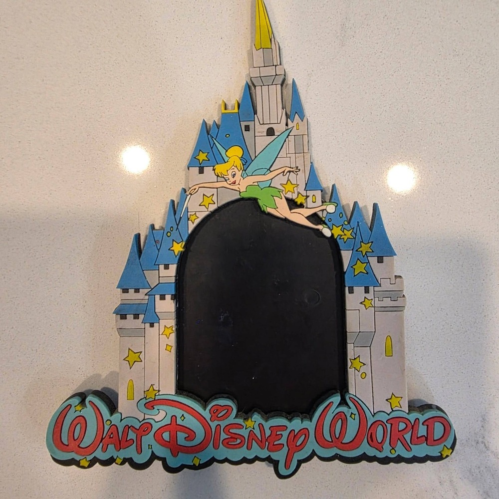 Vintage Disney World Tinker Bell Castle Magnetic Photo Frame Retro Kitsch